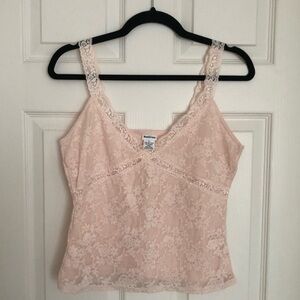 Lace Camisole Tank Top in Blush Pink